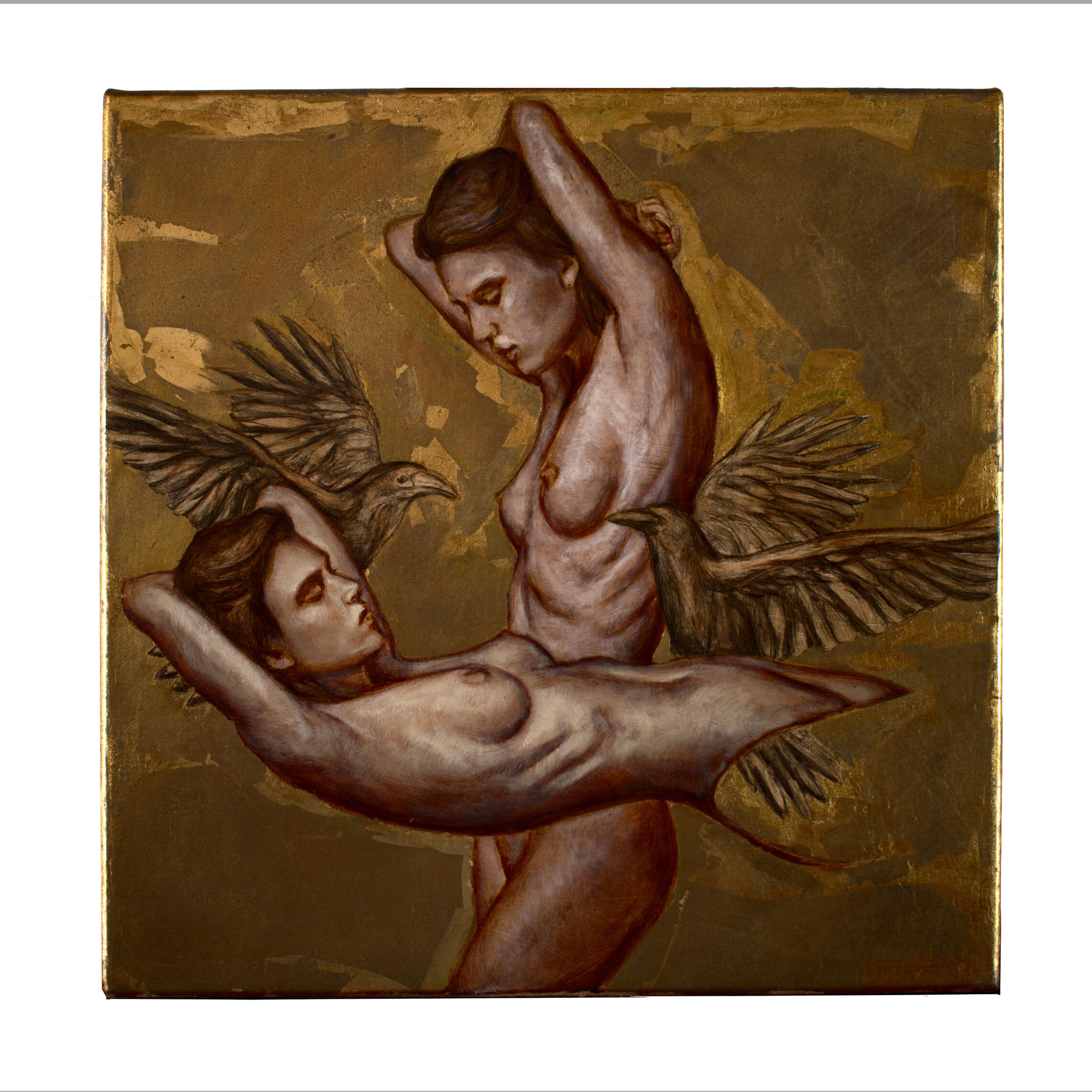"Ex Nihilo" 12 x 12 inches, oil on canvas with metal gilding
