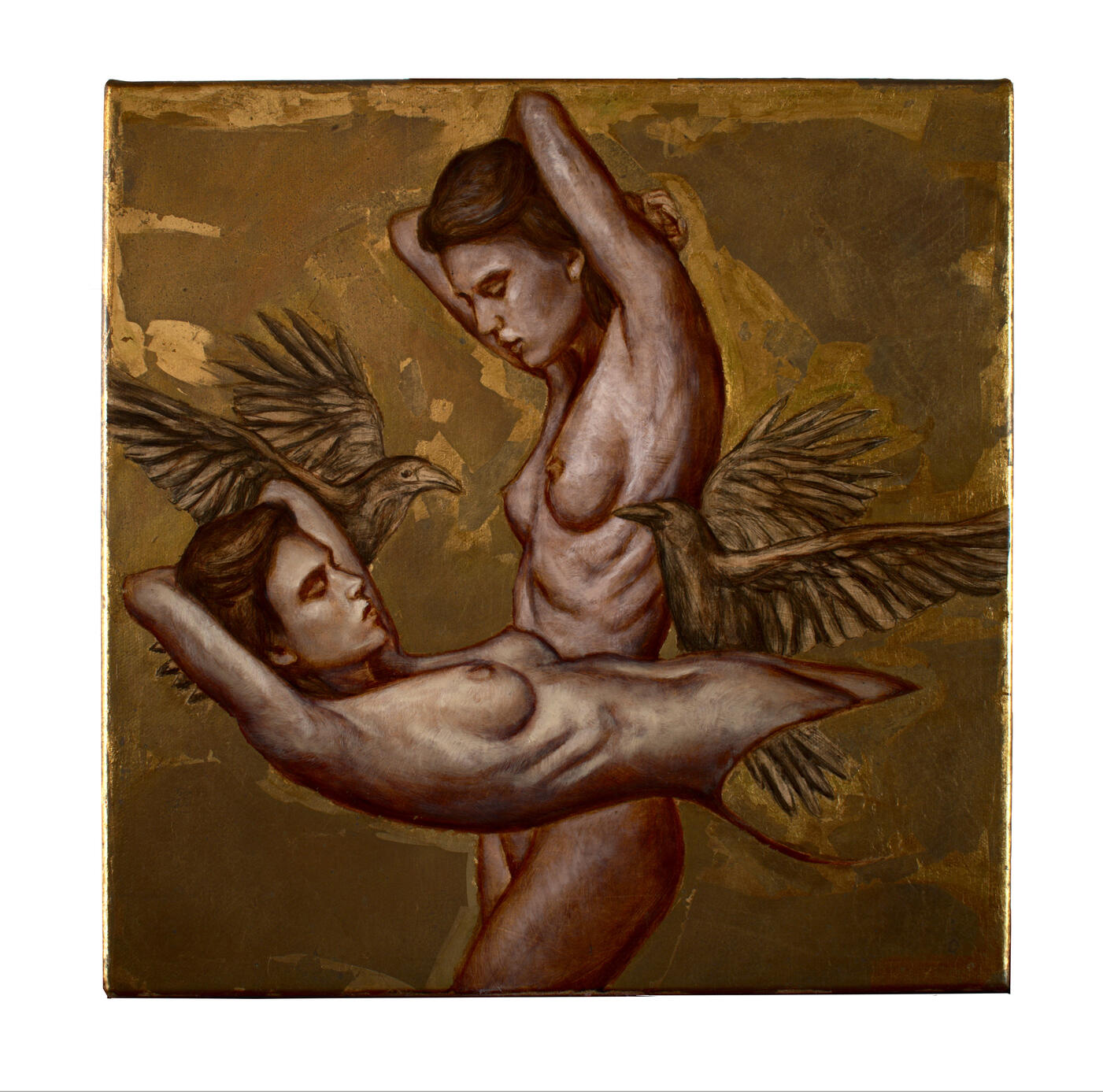 "Ex Nihilo" 12 x 12 inches, oil on canvas with metal gilding