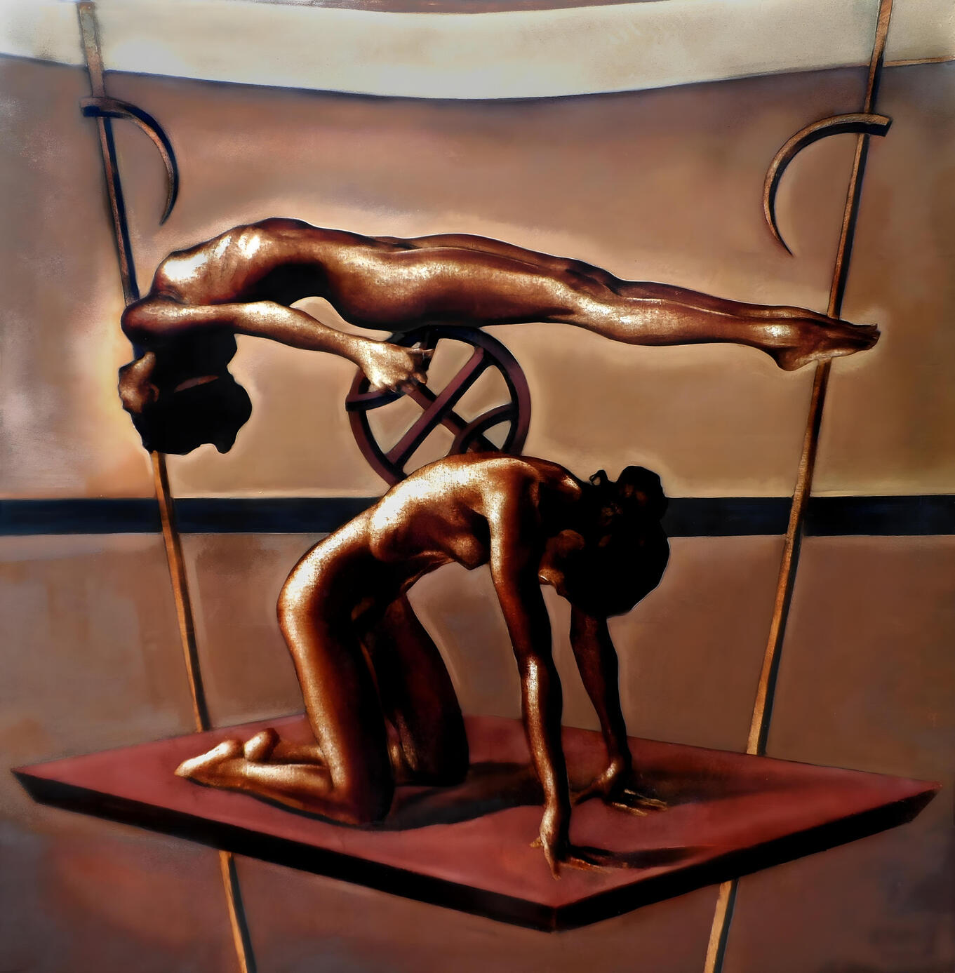 The Wheel - 2006, 54 x 54 ins. Oil on canvas, Private collection